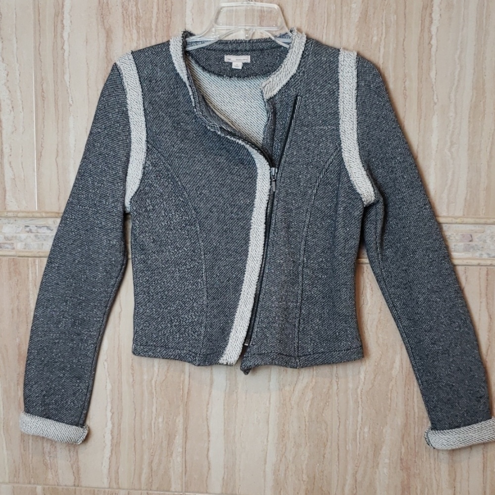 Gap Moto Jacket Size Women's Small, Navy and white